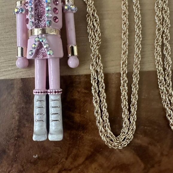 Betsey Johnson Pink Nutcracker Necklace. - Picture 4 of 5